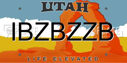 IBZBZZB Utah License Plate