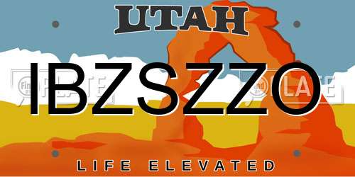 IBZSZZO Utah License Plate