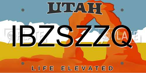 IBZSZZQ Utah License Plate