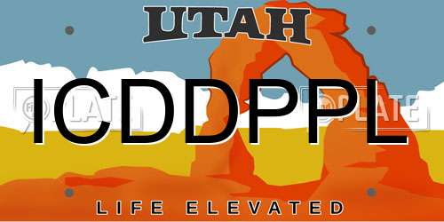ICDDPPL Utah License Plate