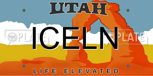 ICELN Utah License Plate