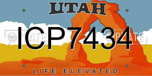 ICP7434 Utah License Plate