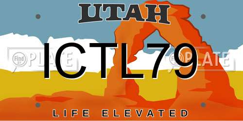 ICTL79 Utah License Plate