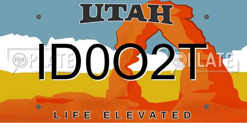 ID0O2T Utah License Plate