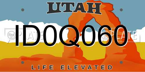 ID0Q060 Utah License Plate