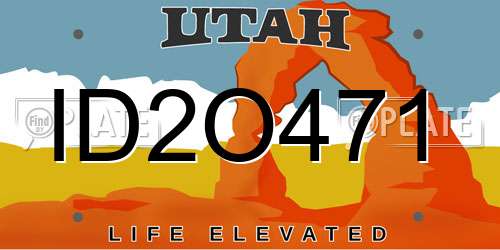 ID2O471 Utah License Plate