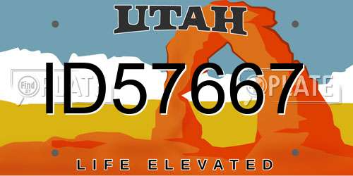 ID57667 Utah License Plate