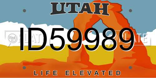 ID59989 Utah License Plate