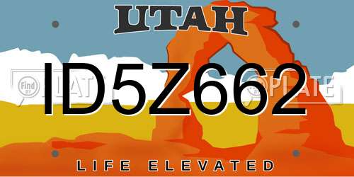 ID5Z662 Utah License Plate