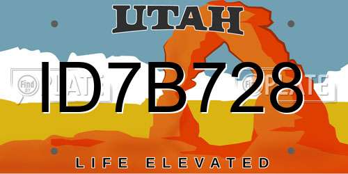ID7B728 Utah License Plate