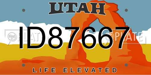 ID87667 Utah License Plate
