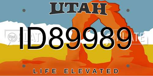 ID89989 Utah License Plate