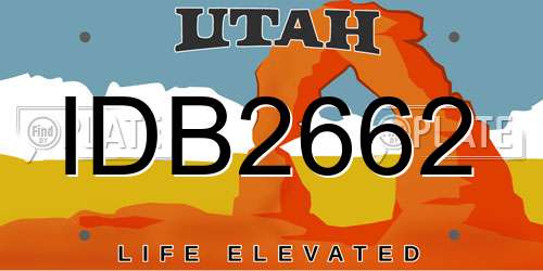 IDB2662 Utah License Plate