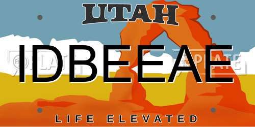 IDBEEAE Utah License Plate