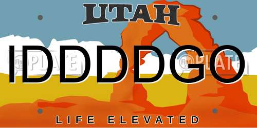 IDDDDGO Utah License Plate