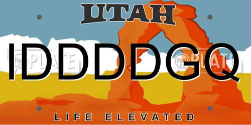 IDDDDGQ Utah License Plate
