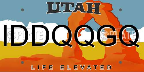 IDDQQGQ Utah License Plate