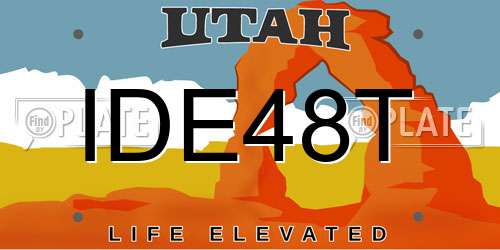 IDE48T Utah License Plate
