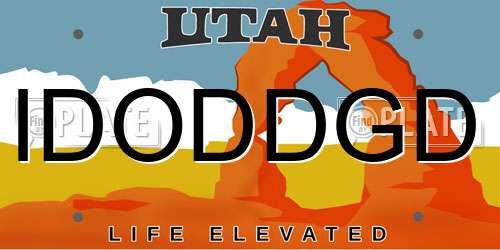 IDODDGD Utah License Plate
