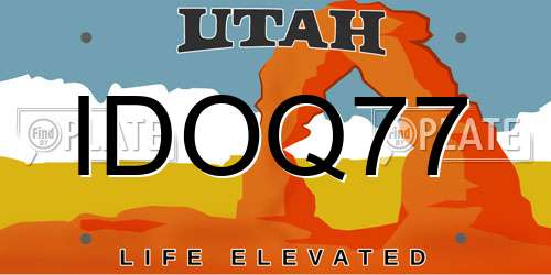 IDOQ77 Utah License Plate