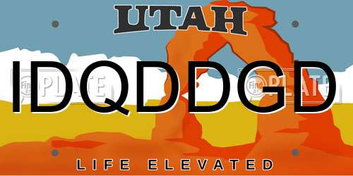 IDQDDGD Utah License Plate