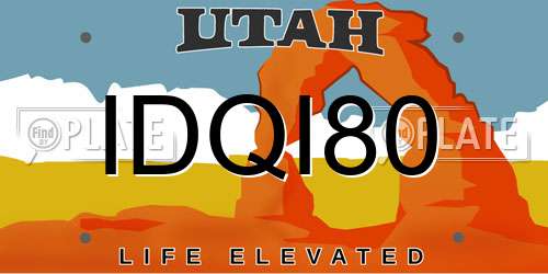 IDQI80 Utah License Plate