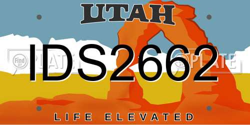 IDS2662 Utah License Plate