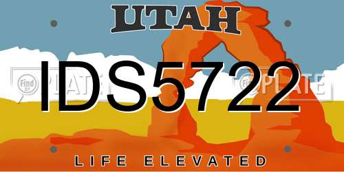 IDS5722 Utah License Plate