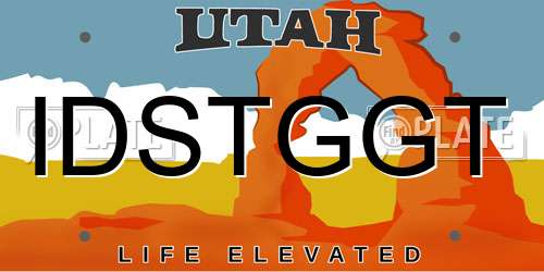 IDSTGGT Utah License Plate