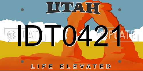 IDT0421 Utah License Plate