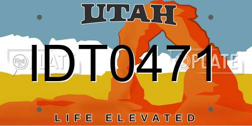 IDT0471 Utah License Plate
