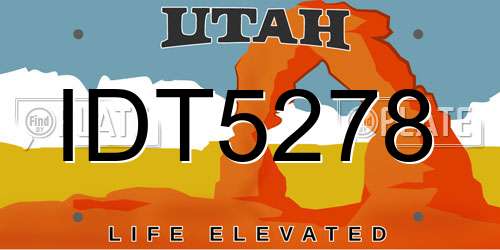 IDT5278 Utah License Plate