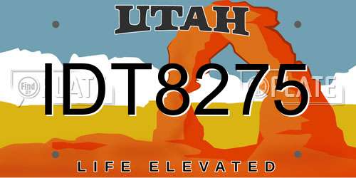 IDT8275 Utah License Plate