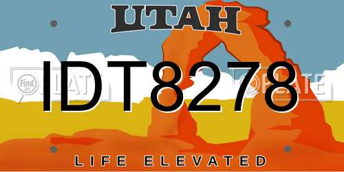 IDT8278 Utah License Plate