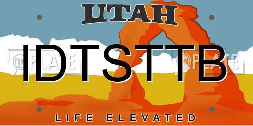 IDTSTTB Utah License Plate