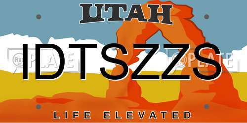 IDTSZZS Utah License Plate