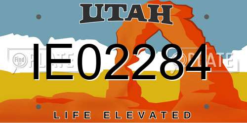 IE02284 Utah License Plate