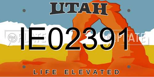 IE02391 Utah License Plate
