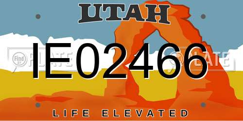 IE02466 Utah License Plate