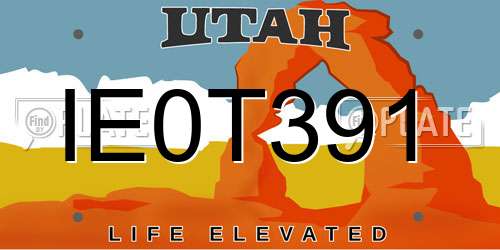 IE0T391 Utah License Plate