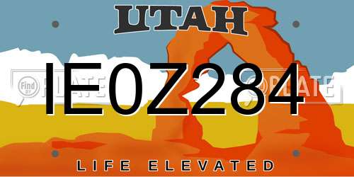 IE0Z284 Utah License Plate