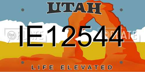 IE12544 Utah License Plate