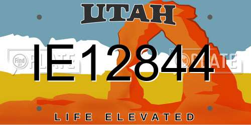 IE12844 Utah License Plate