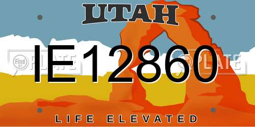 IE12860 Utah License Plate