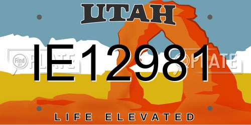 IE12981 Utah License Plate