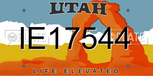 IE17544 Utah License Plate