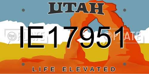 IE17951 Utah License Plate