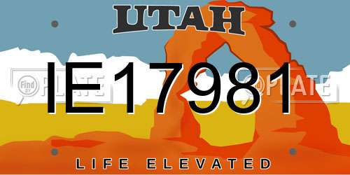 IE17981 Utah License Plate