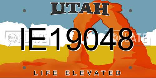IE19048 Utah License Plate