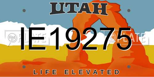 IE19275 Utah License Plate